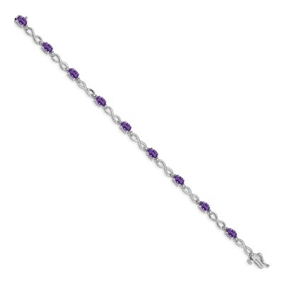 14K White Gold Amethyst & Diamond Infinity Bracelet – view 2