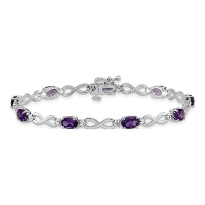 14K White Gold Amethyst & Diamond Infinity Bracelet – view 3
