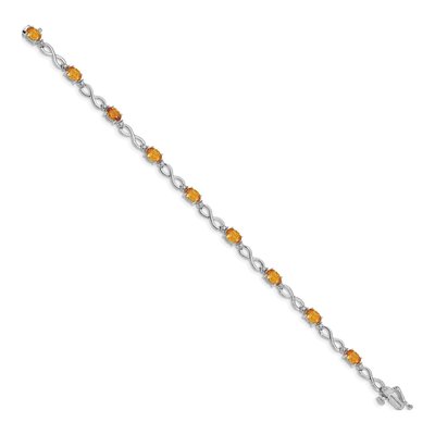 14K White Gold Citrine & Diamond Infinity Bracelet – view 2