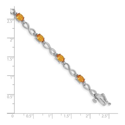 14K White Gold Citrine & Diamond Infinity Bracelet – view 3