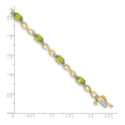 10K Yellow Gold Peridot & Diamond Infinity Bracelet – view 4