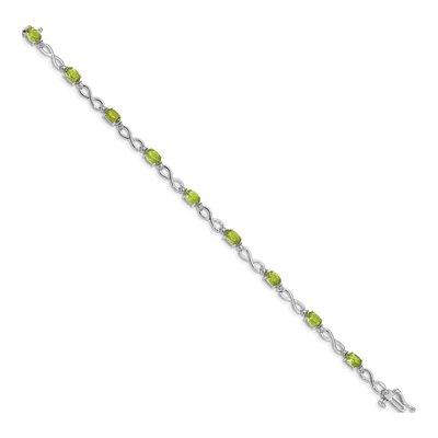 14K White Gold Peridot & Diamond Infinity Bracelet – view 2