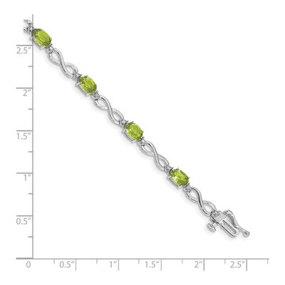 14K White Gold Peridot & Diamond Infinity Bracelet – view 4