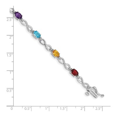 10K White Gold Rainbow Infinity Bracelet – view 4