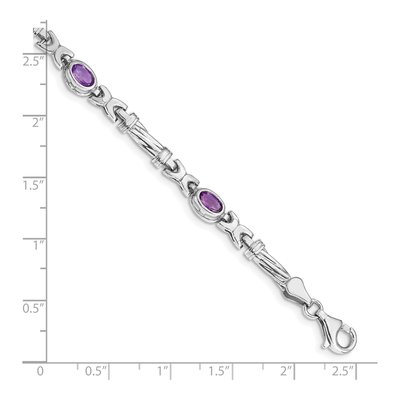 10K White Gold Amethyst 4-Stone Bracelet – view 3