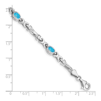 10K White Gold Swiss Blue Topaz 4-Stone Bracelet – view 3