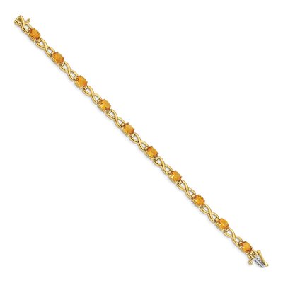 14K Yellow Gold Citrine Oval Bracelet – view 2
