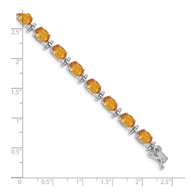 14K White Gold Citrine Oval Bracelet – view 3