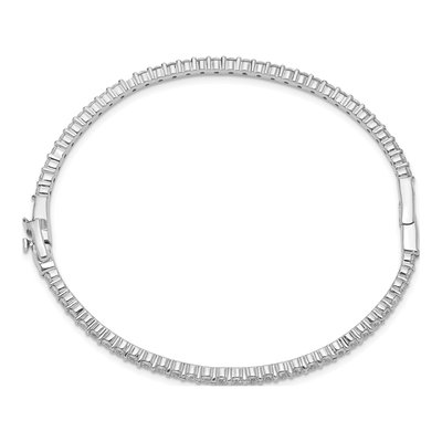 14K White Gold 2 1/2 ct tw Lab-Grown Diamond Eternity Bangle Bracelet – view 2