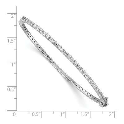 14K White Gold 2 1/2 ct tw Lab-Grown Diamond Eternity Bangle Bracelet – view 3