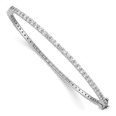 14K White Gold 2 1/2 ct tw Lab-Grown Diamond Eternity Bangle Bracelet