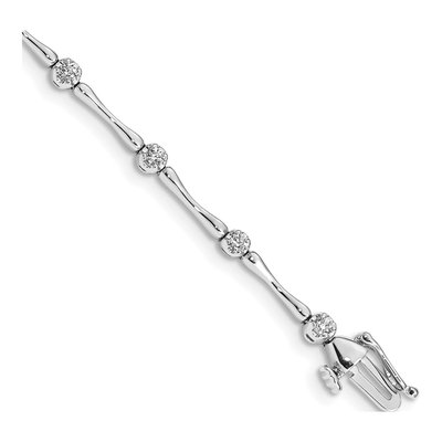 14K White Gold 1/2 ct tw Diamond Bar Link Bracelet
