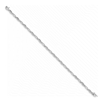 14K White Gold 1/20 ct tw Diamond Oval Link Bracelet – view 3