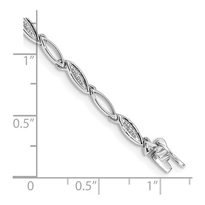 14K White Gold 1/20 ct tw Diamond Oval Link Bracelet – view 4