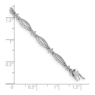 10K White Gold 1/20 ct tw Diamond Bracelet – view 3