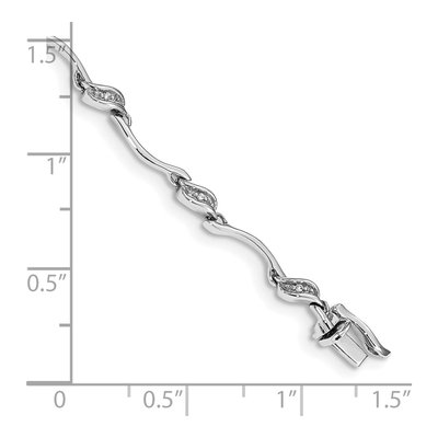 10K White Gold 1/20 ct tw Diamond Link Bracelet – view 3