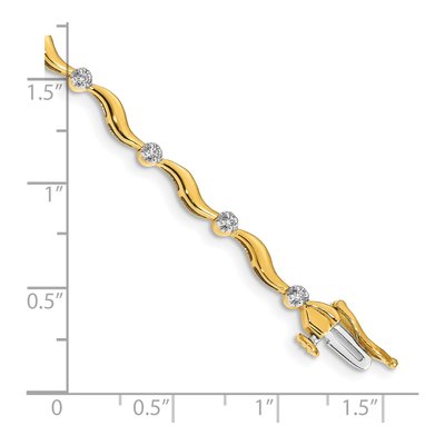 14K Yellow Gold 1/6 ct tw Diamond Curved Link Bracelet – view 3