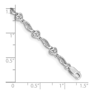 14K White Gold 1/10 ct tw Diamond Hearts Tennis Bracelet – view 4