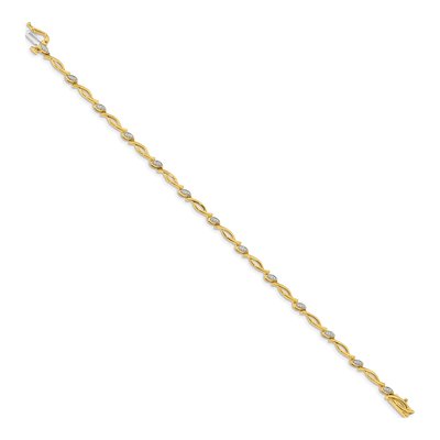 10K Yellow Gold 1/8 ct tw Diamond Oval Link Bracelet – view 2