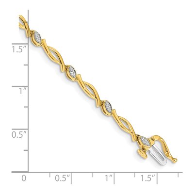 10K Yellow Gold 1/8 ct tw Diamond Oval Link Bracelet – view 3
