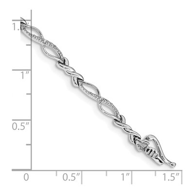 10K White Gold 1/20 ct tw Diamond Bracelet – view 3