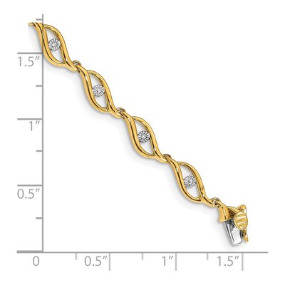 10K Yellow Gold Diamond Link Bracelet – view 3
