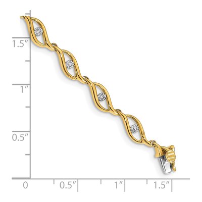14K Yellow Gold Diamond Link Bracelet – view 3
