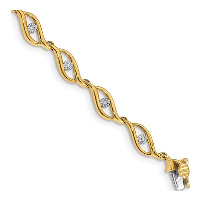 14K Yellow Gold Diamond Link Bracelet