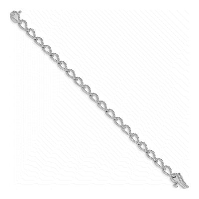 14K White Gold 1 ct tw Diamond Fancy Link Bracelet – view 2