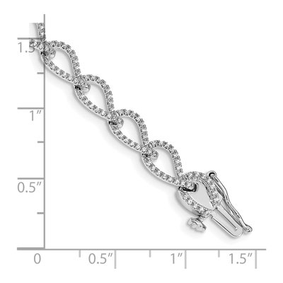 14K White Gold 1 ct tw Diamond Fancy Link Bracelet – view 3
