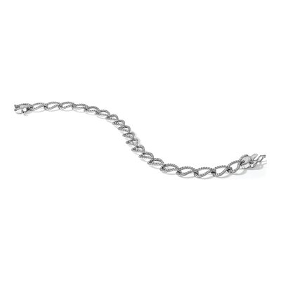 14K White Gold 1 ct tw Diamond Fancy Link Bracelet – view 4