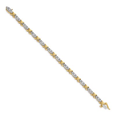 14K Two-Tone Gold 1/2 ct tw Diamond X-Design Bracelet – view 2