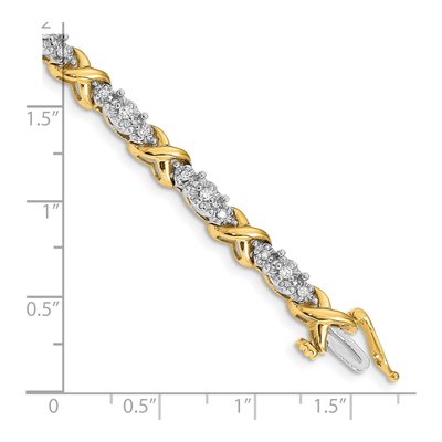 14K Two-Tone Gold 1/2 ct tw Diamond X-Design Bracelet – view 3
