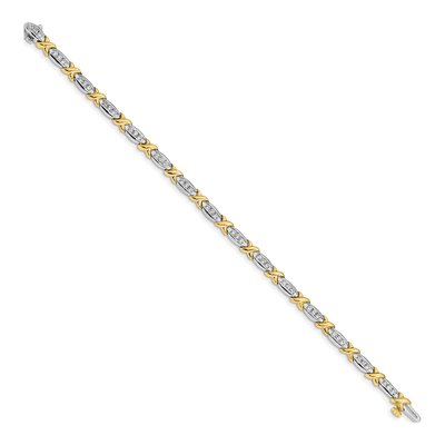 14K Two-Tone Gold 1 ct tw Lab-Grown Diamond Tennis Bracelet – view 2