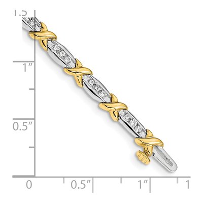 14K Two-Tone Gold 1 ct tw Lab-Grown Diamond Tennis Bracelet – view 3