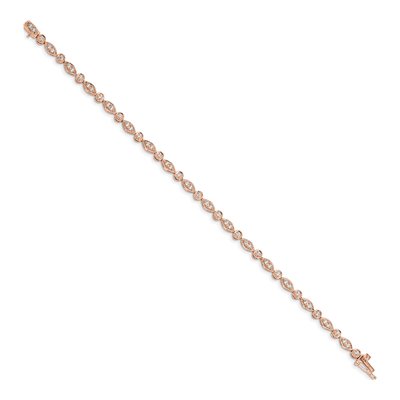 14K Rose Gold 3/4 ct tw Diamond Link Bracelet – view 2