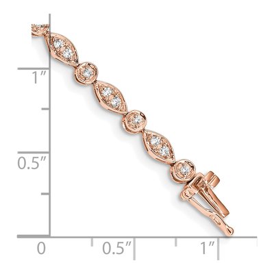 14K Rose Gold 3/4 ct tw Diamond Link Bracelet – view 3