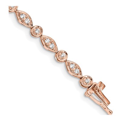 14K Rose Gold 3/4 ct tw Diamond Link Bracelet