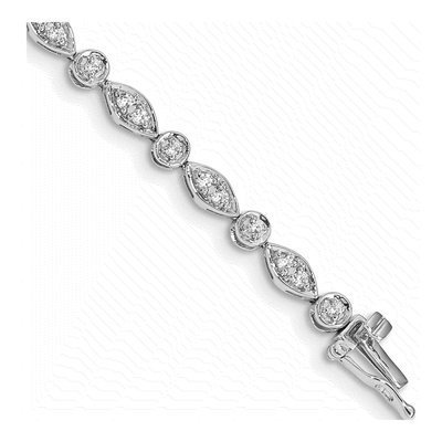 14K White Gold 3/4 ct tw Diamond Link Bracelet