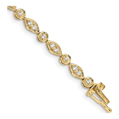 14K Yellow Gold 3/4 ct tw Diamond Link Bracelet