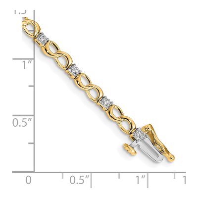 10K Yellow Gold 1/6 ct tw Diamond Infinity Link Bracelet – view 3