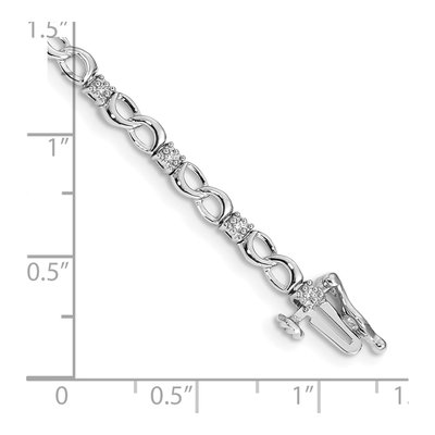 14K White Gold 1/6 ct tw Diamond Figure Link Bracelet – view 3