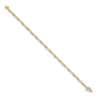 14K Yellow Gold 1/6 ct tw Diamond Figure Link Bracelet – view 2