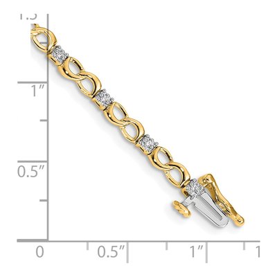 14K Yellow Gold 1/6 ct tw Diamond Figure Link Bracelet – view 3