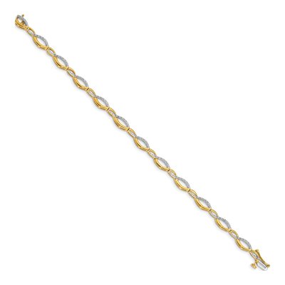 14K Yellow Gold 1/4 ct tw Diamond Fancy Link Bracelet – view 2
