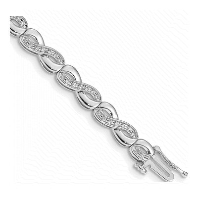 14K White Gold 1/2 ct tw Diamond Infinity Bracelet
