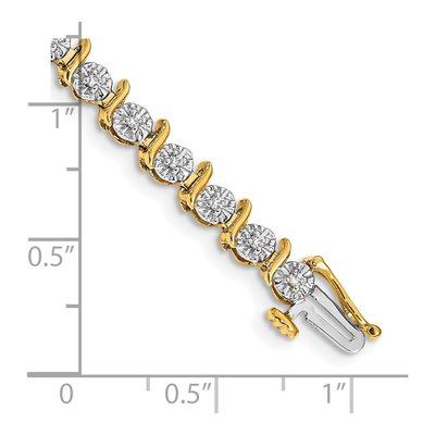 14K Yellow Gold 3/8 ct tw Diamond Tennis Bracelet – view 3