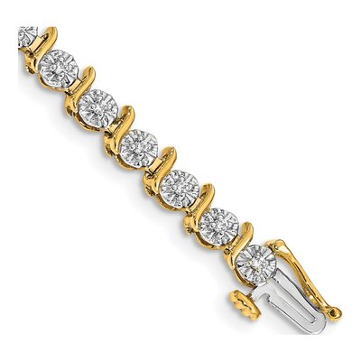 14K Yellow Gold 3/8 ct tw Diamond Tennis Bracelet