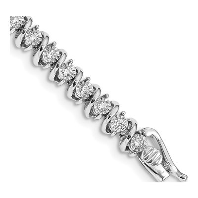 14K White Gold 1 ct tw Diamond Tennis Bracelet