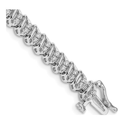 14K White Gold 1 ct tw Diamond Tennis Bracelet